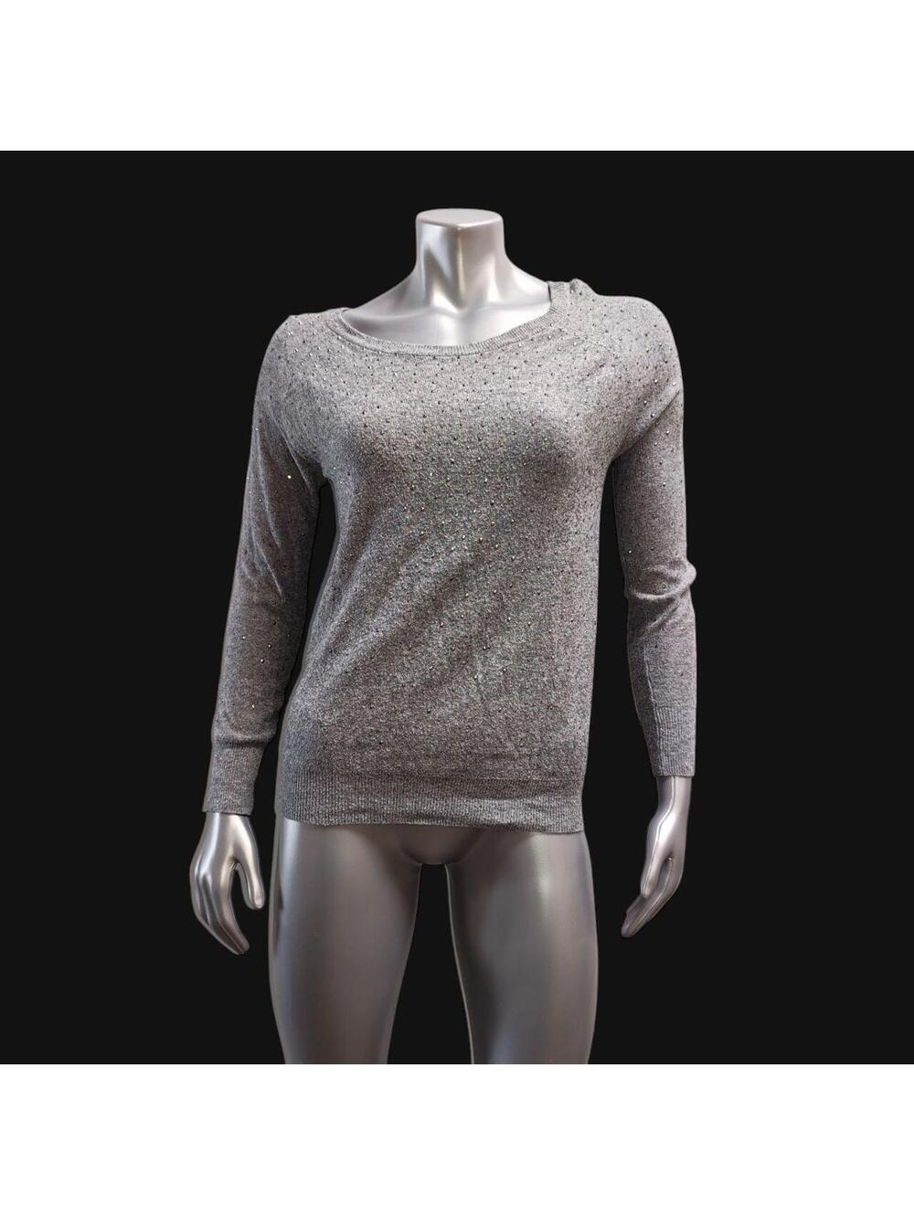 Forever 21 Grey Long Sleeve Sweater Top Size L Knit Pullover Casual